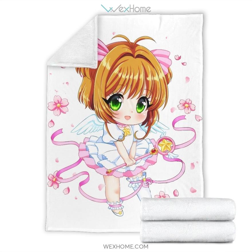 Sakura Chibi Pink Premium Blanket