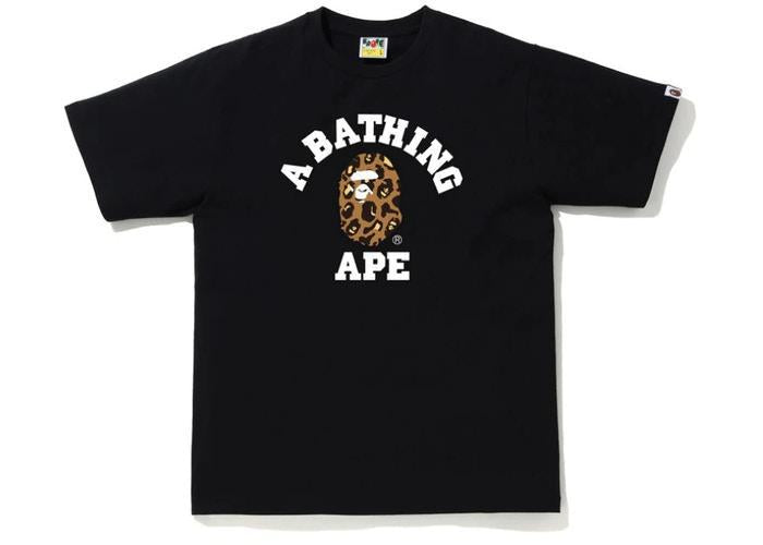 Bape Leopard College Tee Black/Yellow