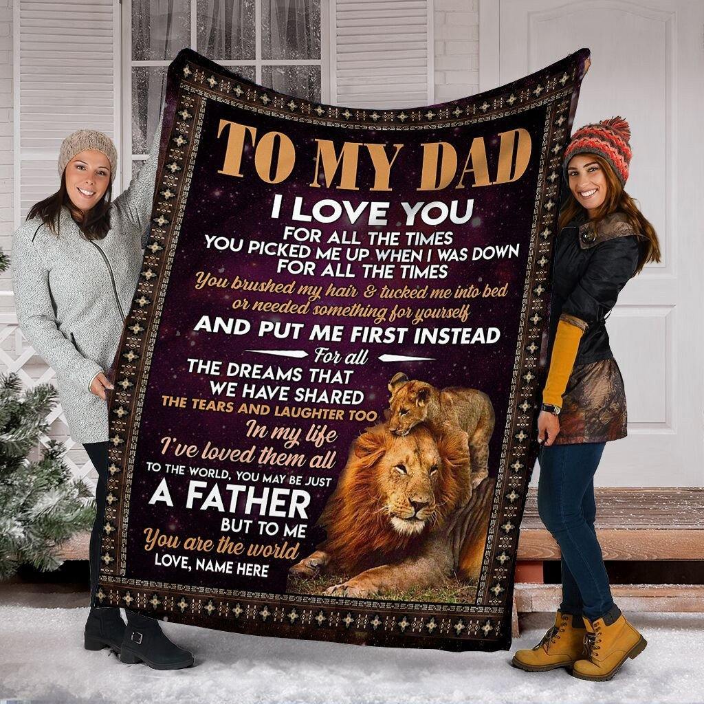 [Personalized Name] To My Dad I Love You – Gift For Father’S Day Unique Gifts Ideas For Home Decor Gifts For Family – Fleece Blanket Sherpa Blanket