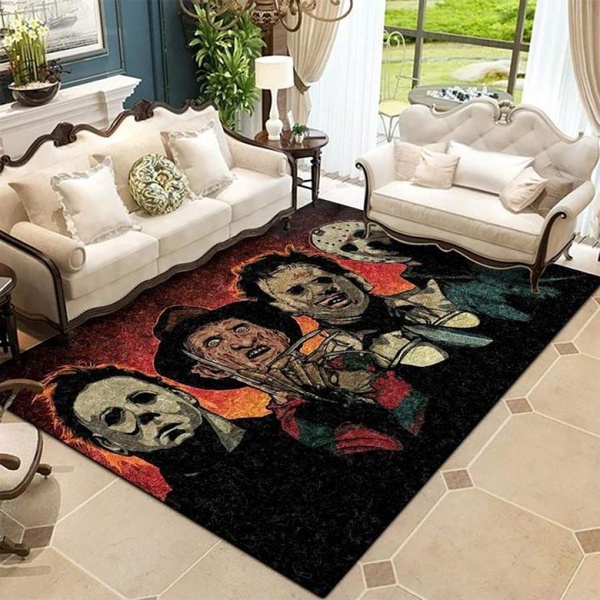 freddy krueger jason voorhees michael myers leatherface halloween carpet rug