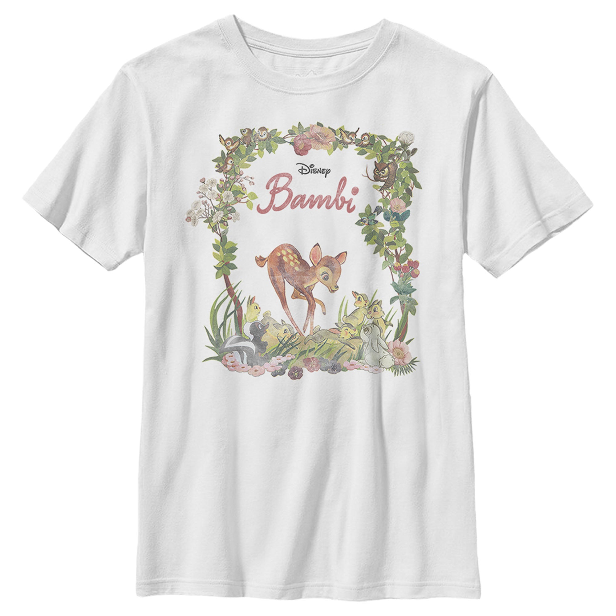 Boy’S Bambi Floral Arch And Forest Friends T-Shirt