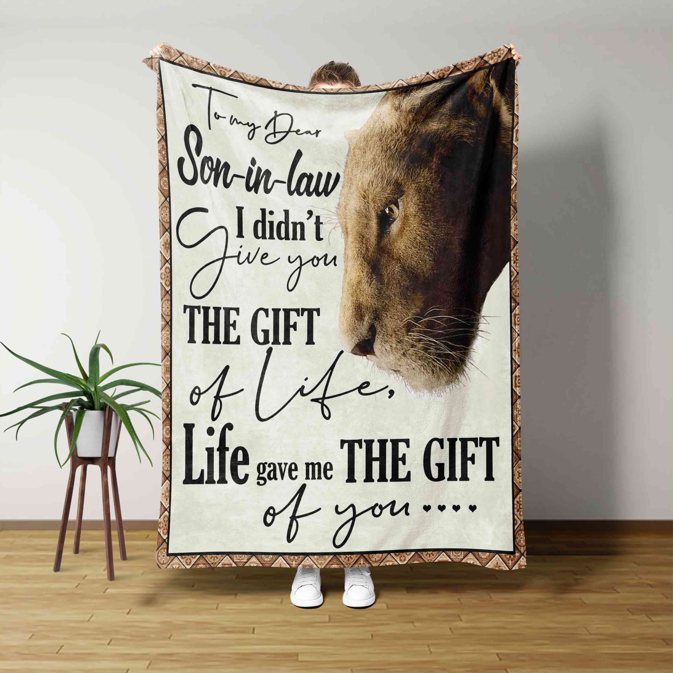 To My Dear Blanket, Lion Blanket, Personalized Name Blanket, Family Blanket, Gift Blanket