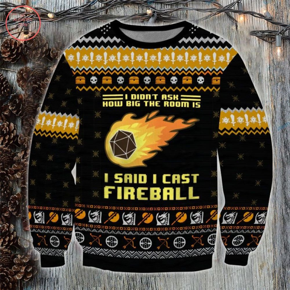 Dungeons And Dragons I Cast Fireball Ugly Christmas Sweater – Diosweater