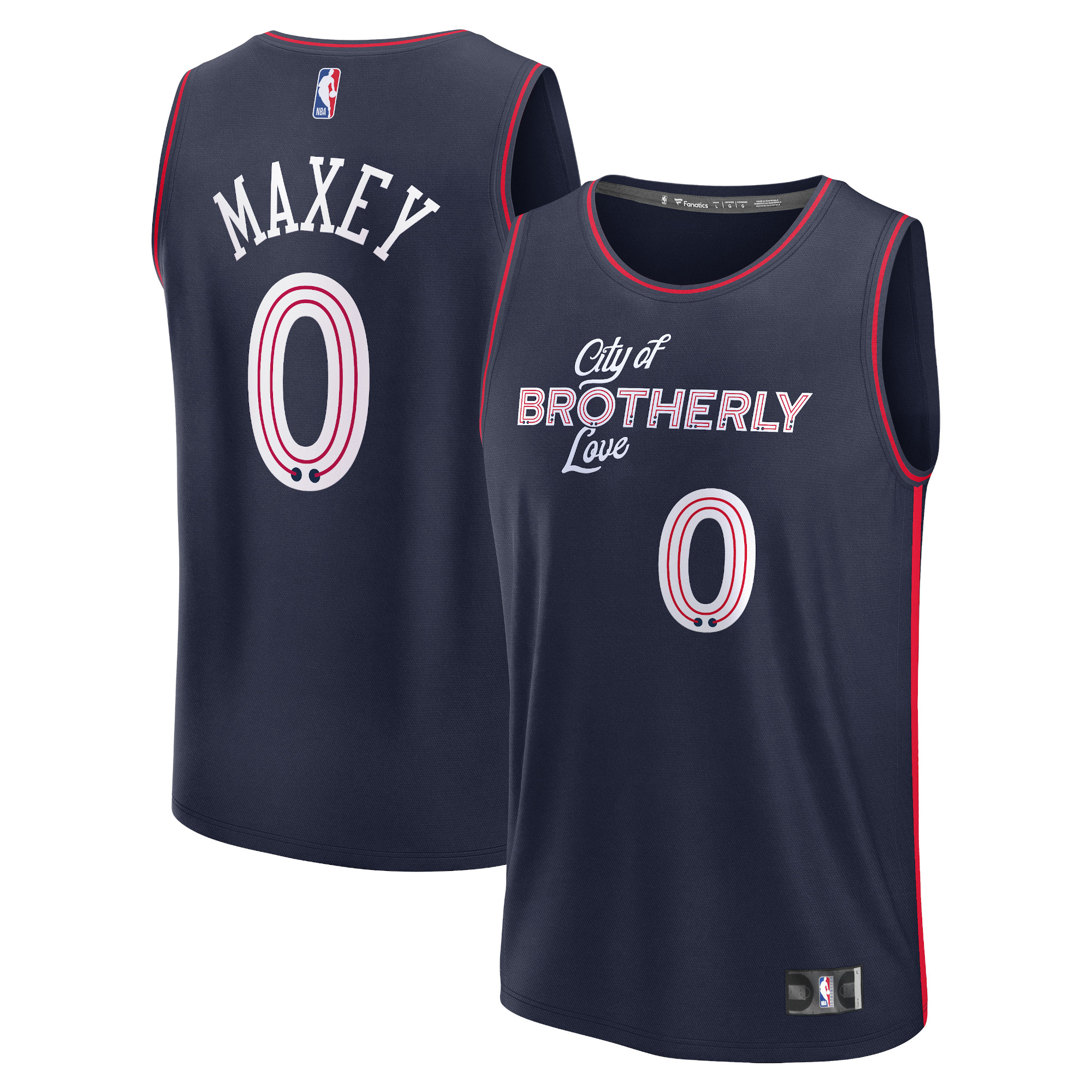 Tyrese Maxey Philadelphia 76ers Branded Youth 2023/24 Fast Break Jersey – Navy – City Edition