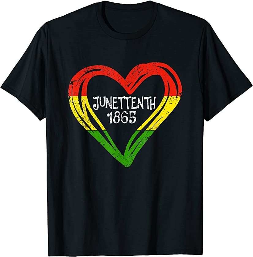 1865 Juneteenth Celebrate Heart Black Pride Melanin Women T-Shirt