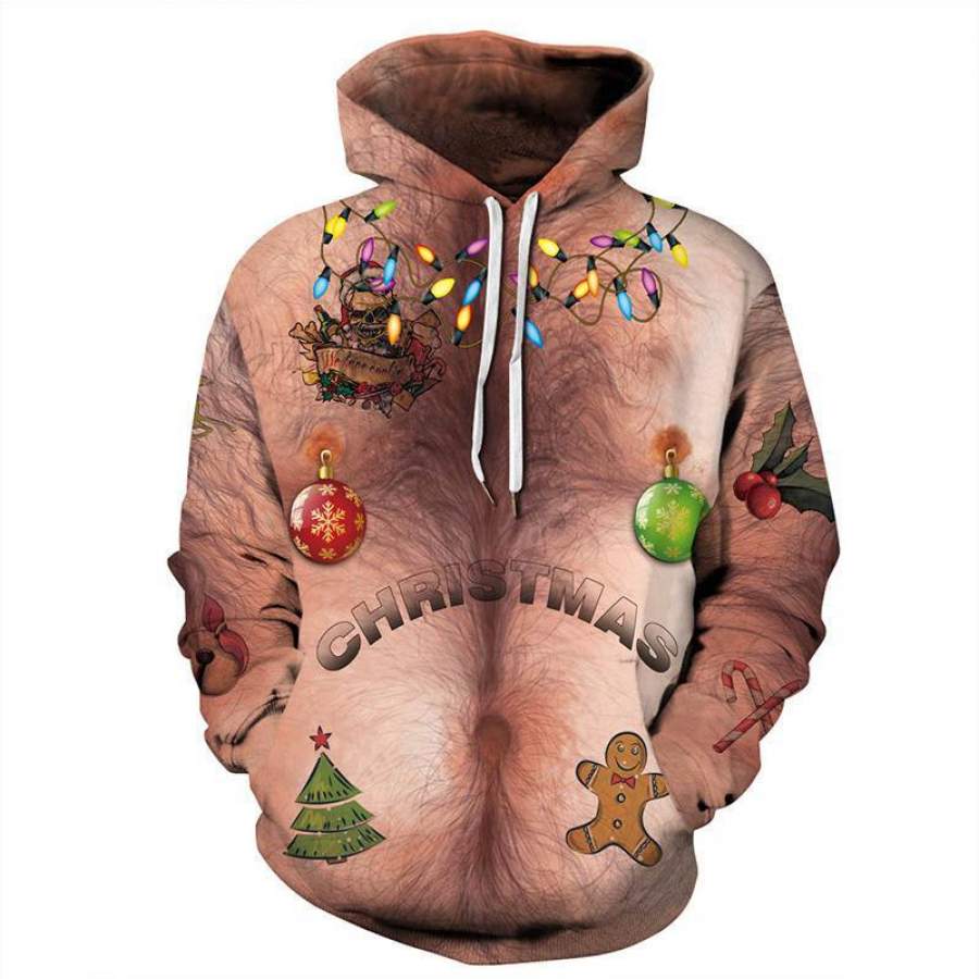 Ugly Christmas Printed Hooded Xmas Sweatshirt – 3D All Over Printed – VF669