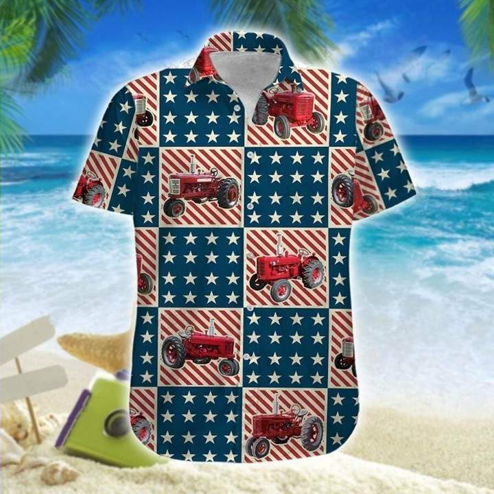 American Tractor Of July Hawaii Shirt For Men Women Ha25612