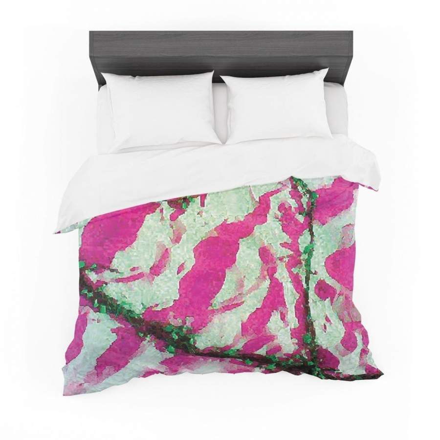 Anne LaBrie “Pink Tiger Love” Pink Green Featherweight 3D Customize Bedding Set Duvet Cover Set Bedroom Set Bedlinen