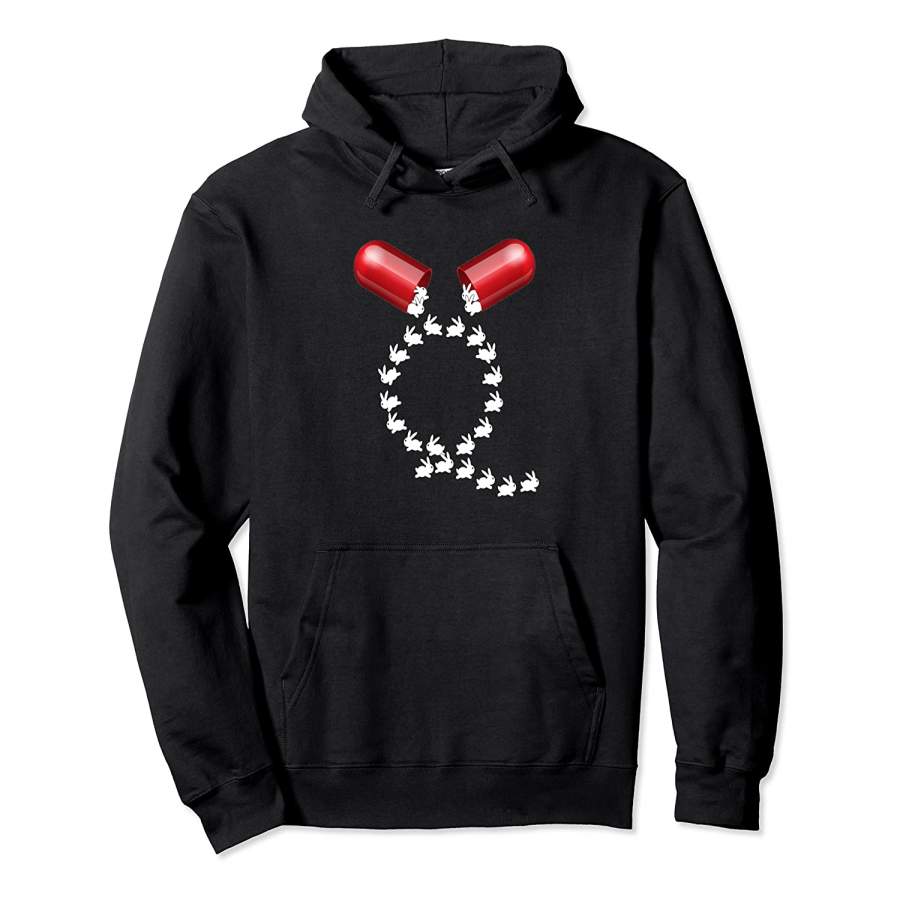 Qanon Red Pill Follow The White Rabbit Hoodie Unisex 3D All Over Print