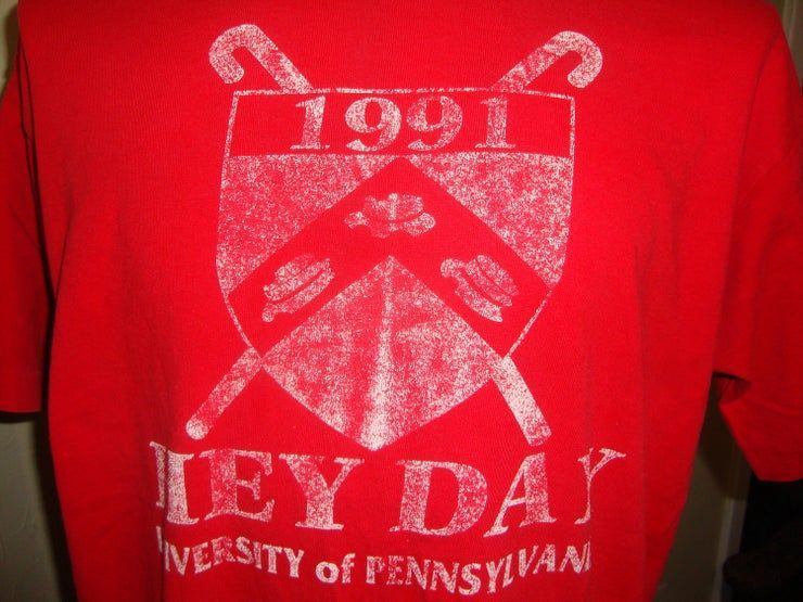 Vintage 90 S University Of Pennsylvania 1995 Hey Day Red Shirt