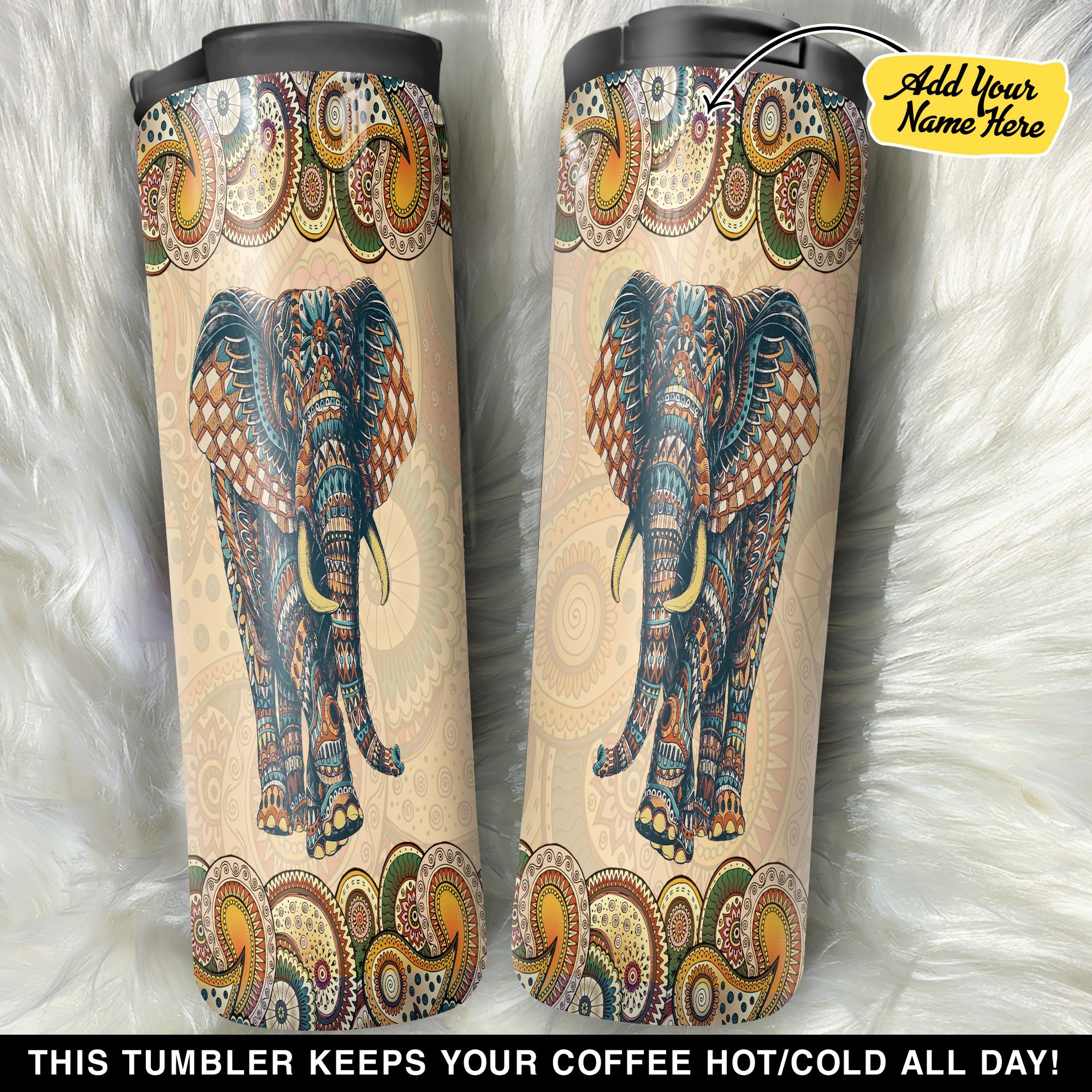 Personalized Elephant Indian GS1704018OD Stainless Steel Worldmark Tumbler