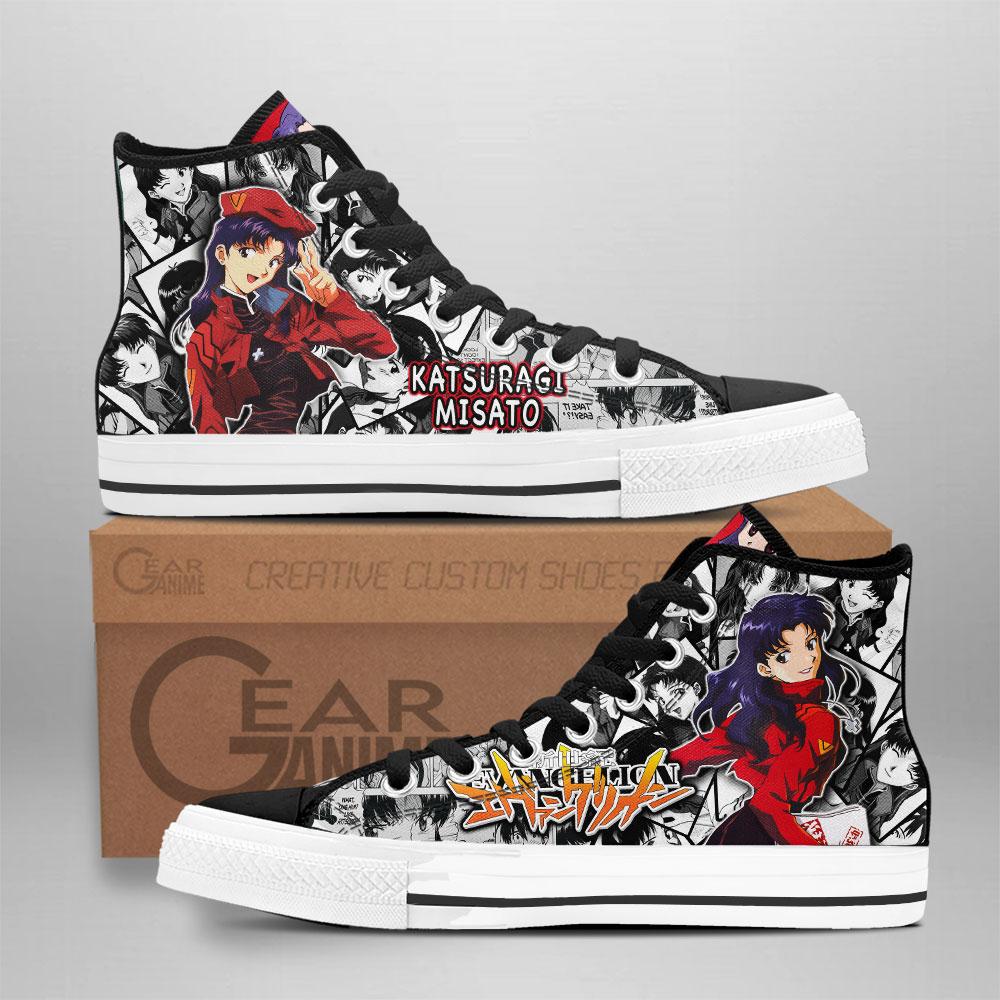 Katsuragi Misato High Top Shoes Custom Manga Anime Neon Genesis ...