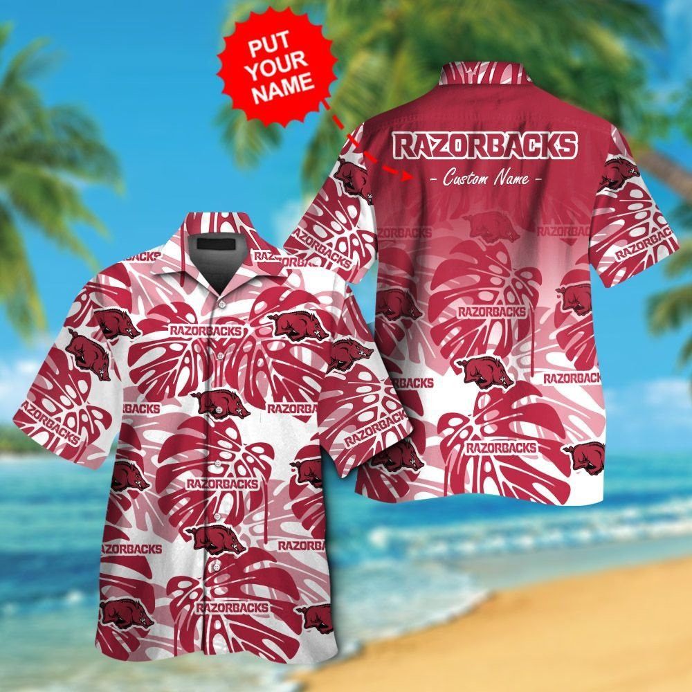 Arkansas Razorbacks Short Sleeve Shirt Hawaiian Tropical