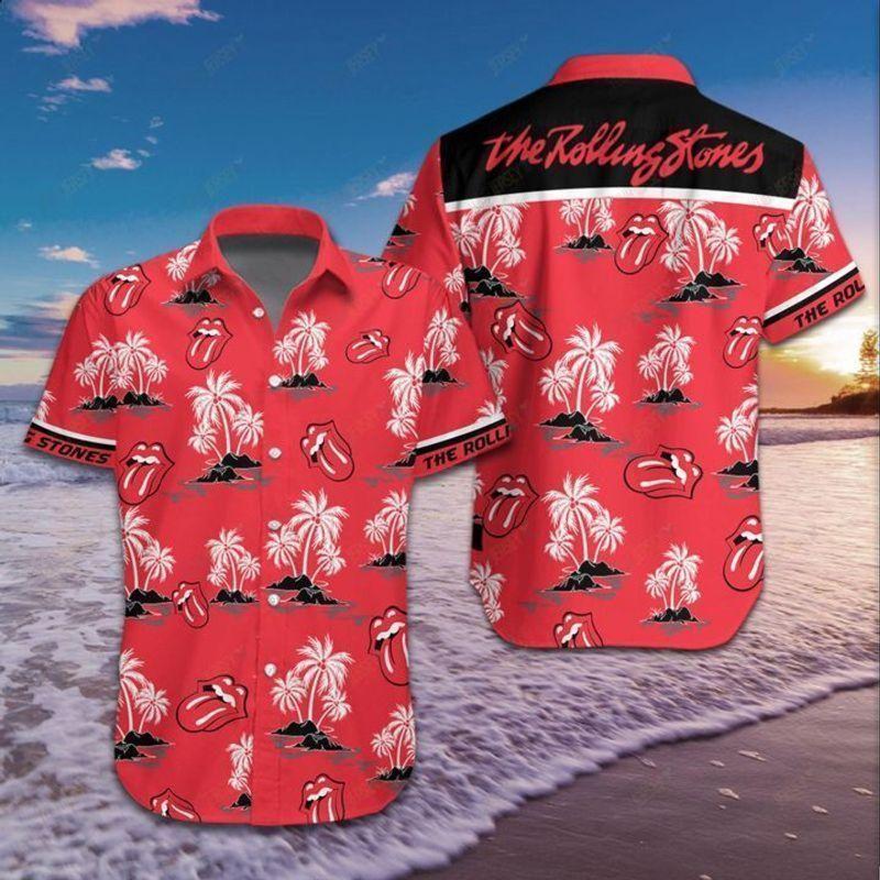 Beach Shirt The Rolling Stones Rock Band Floral Hawaiian Shirt Men Women Beach Wear Short Sleeve Hawaii Shirt