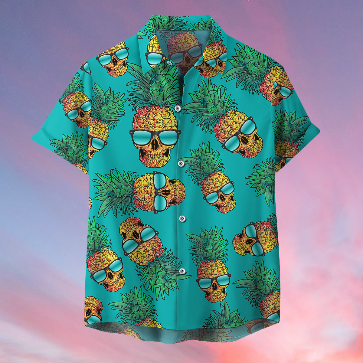 Skull Pineapple Wear Glasses Summer Hawaii Shirt Ha2607