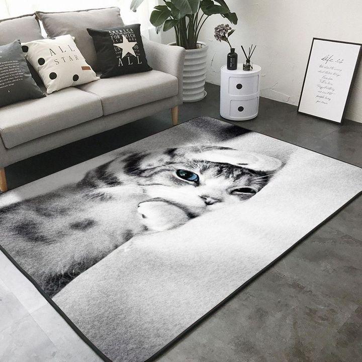 Cat Kitten Lying Area Rug | Colorful S – 2XL