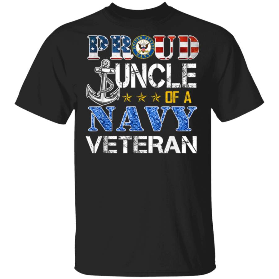 Proud Uncle Of A Navy Veteran American Flag Military Gift TShirt