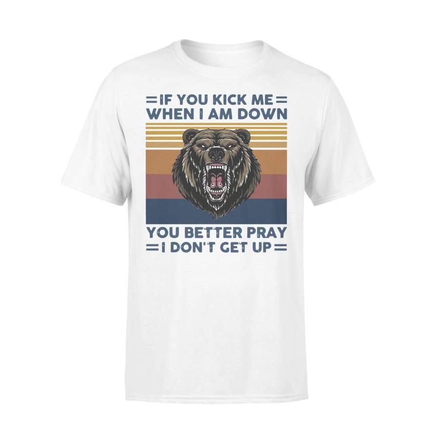 Bear If You Kick Me When I Am Down You Better Pray I Don’t Get Up Vintage Retro T-shirt