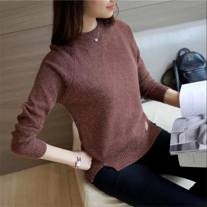 Women Knitted Sweater Pullovers Ladies Winter Loose Sweater Korean College Style Women Jumper Tops Long Sleeve Soft alx