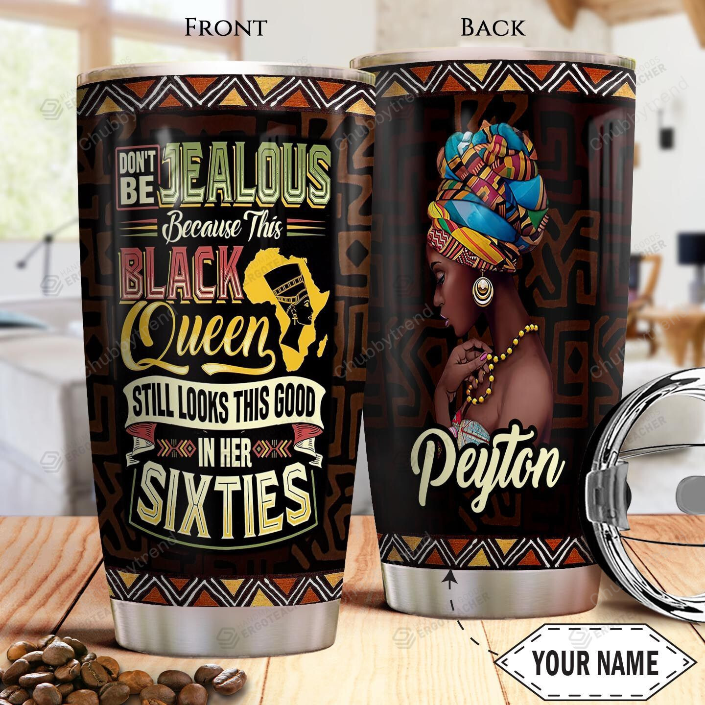 Personalized Don’T Be Jealous Because This Black Queen Stainless Steel Tumbler, Tumbler Cups For Coffee/Tea, Great Customized Gifts For Birthday Christmas Thanksgiving