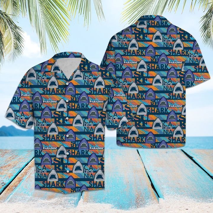 Shark Paradise Hawaiian Shirt Summer Button Up For Men, Women, Couple