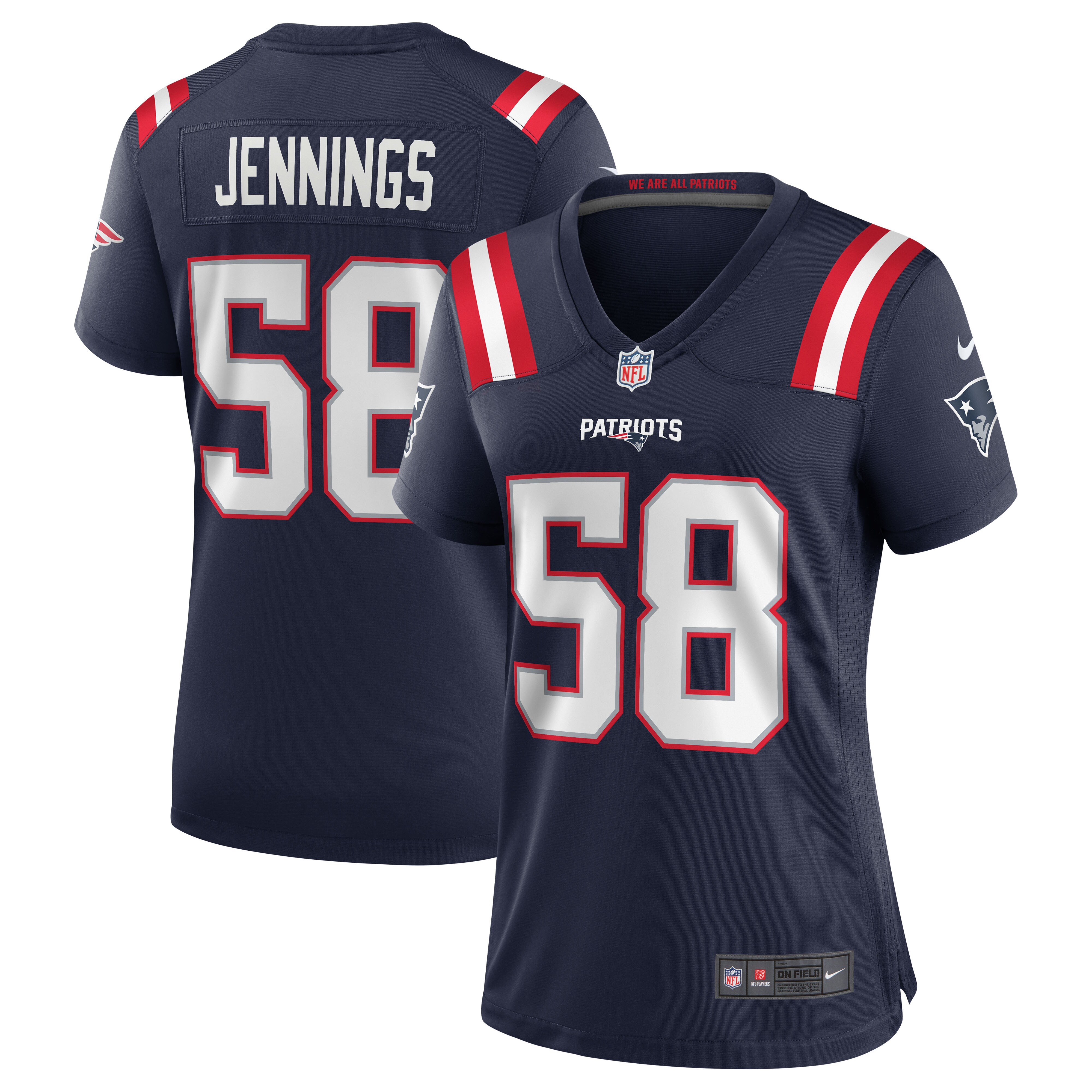 Anfernee Jennings New England Patriots Women's Team Game Jersey – Navy 2