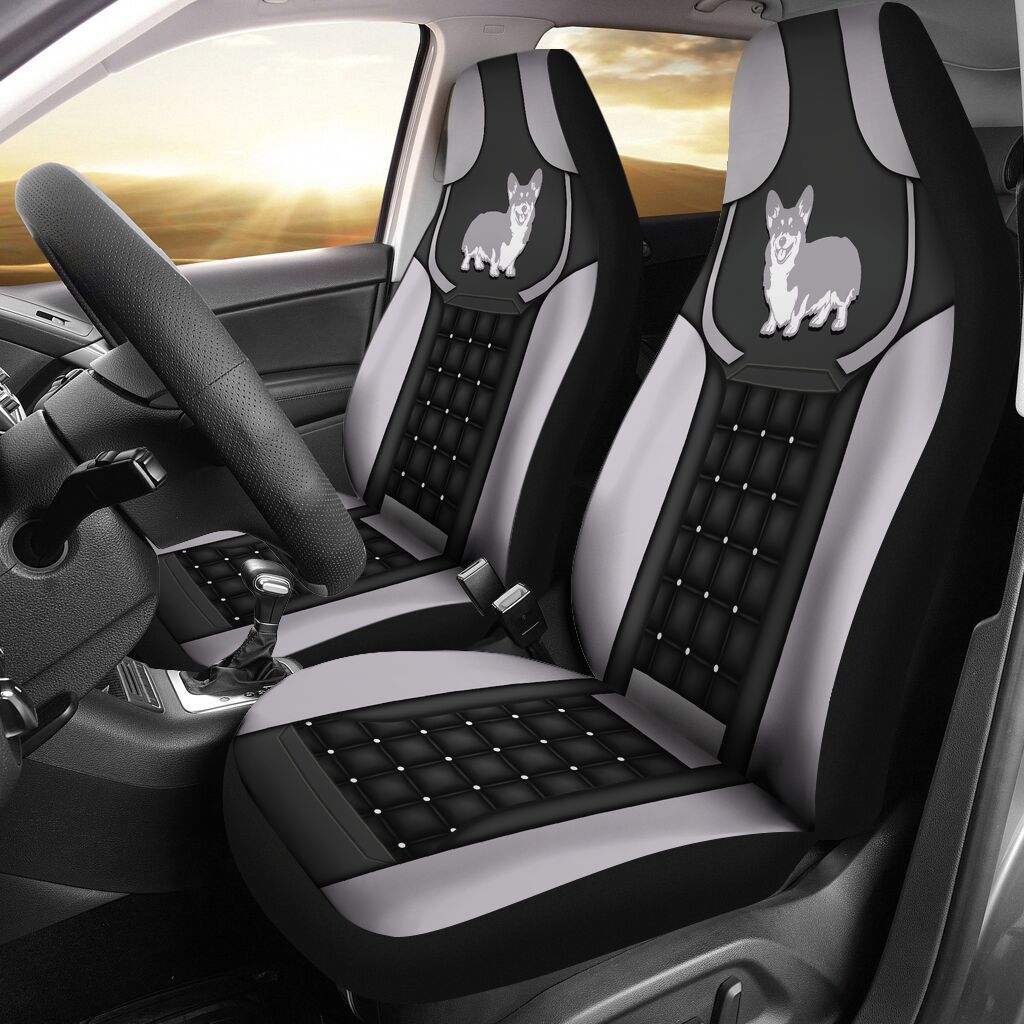 2CNVCORG – Corgi Silver Car Seat Covers