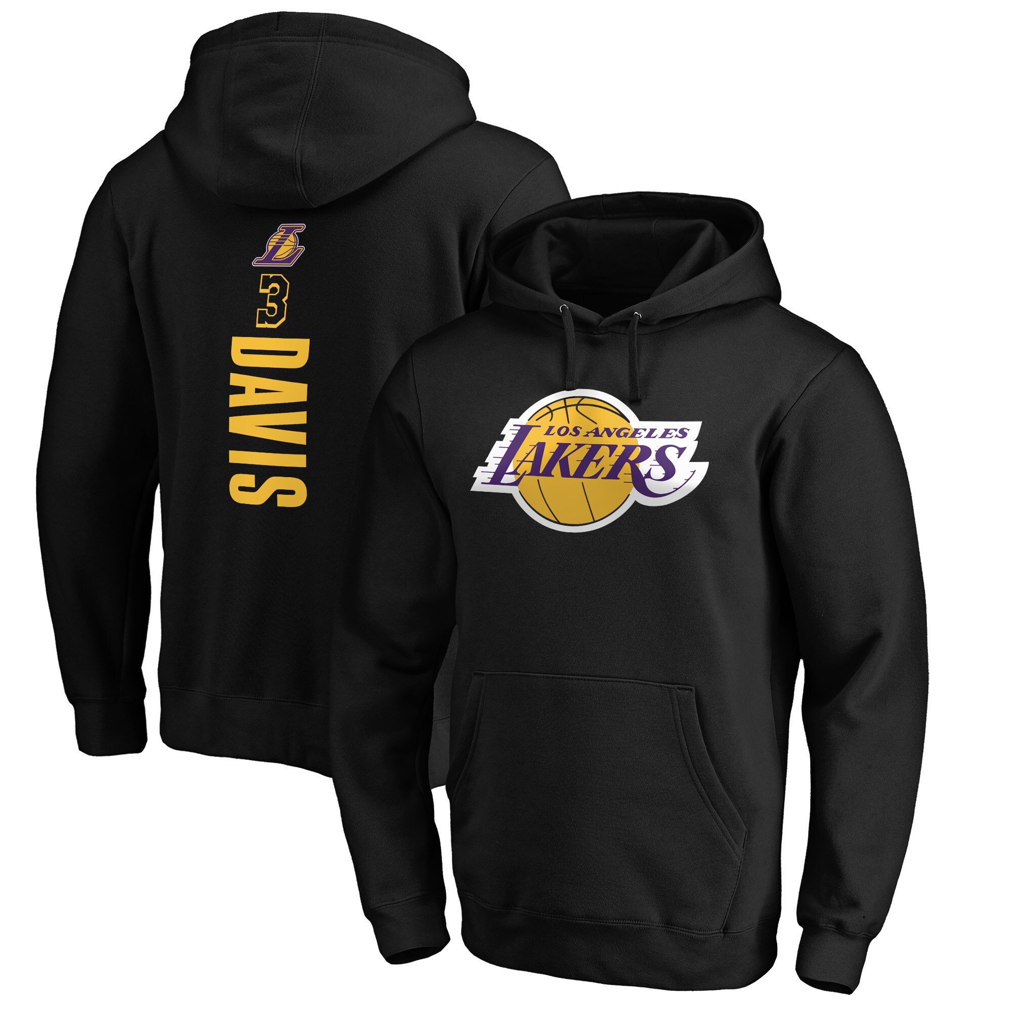 Anthony Davis Los Angeles Lakers Playmaker Name & Number Pullover Hoodie – Black