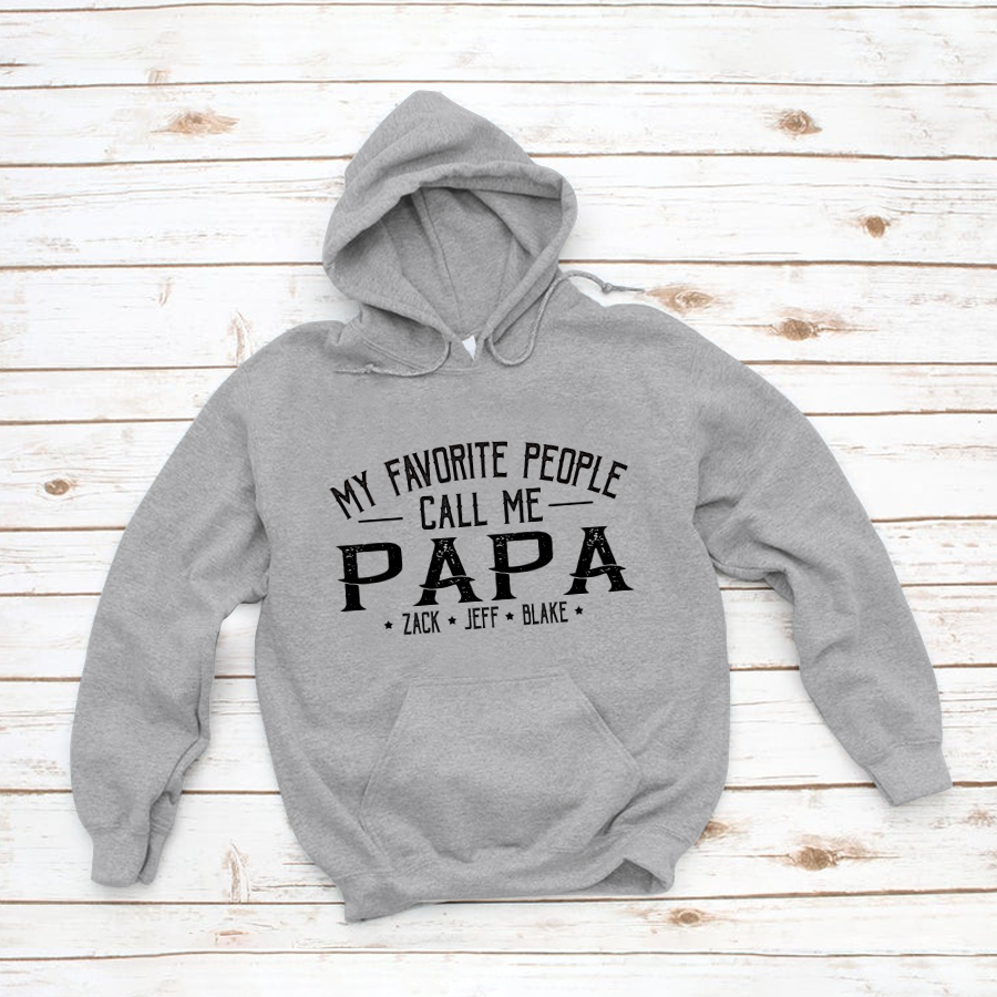 Personalized My Favorite People Call Me Grandpa And Kids Hoodie