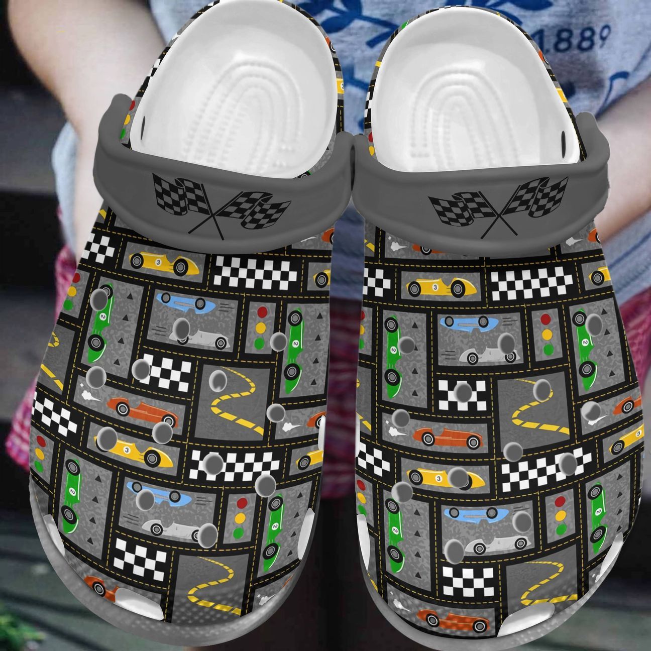 Car Racing Personalize Clog, Custom Name, Text, Fashion Style For Women, Men, Kid, Print 3D Vintage Racing