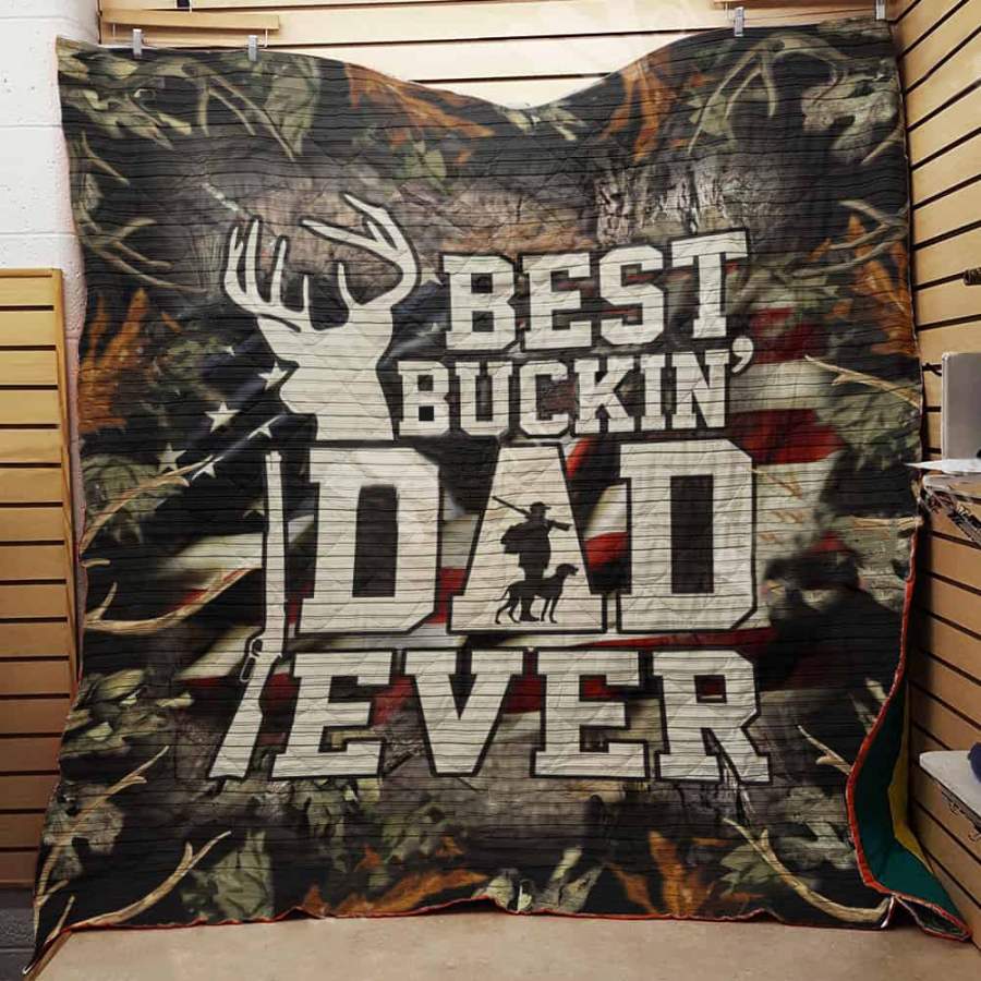 Wozoro Quilt Blanket Hunting Best Buckin Dad Ever Deer Twin Queen King Size