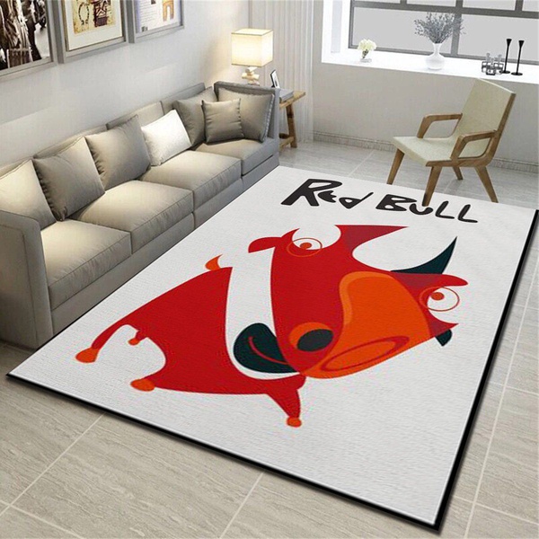 Red Bull Logo Area Rug, Living Room Carpet, Floor Mat Home Decor