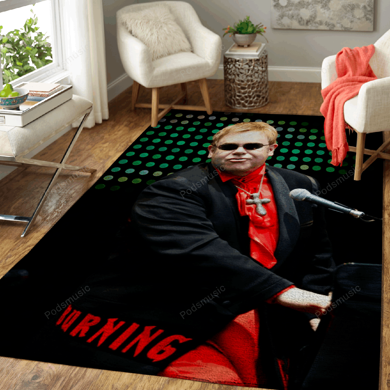 Elton John Live – Music Art For Fans Area Rug Carpet