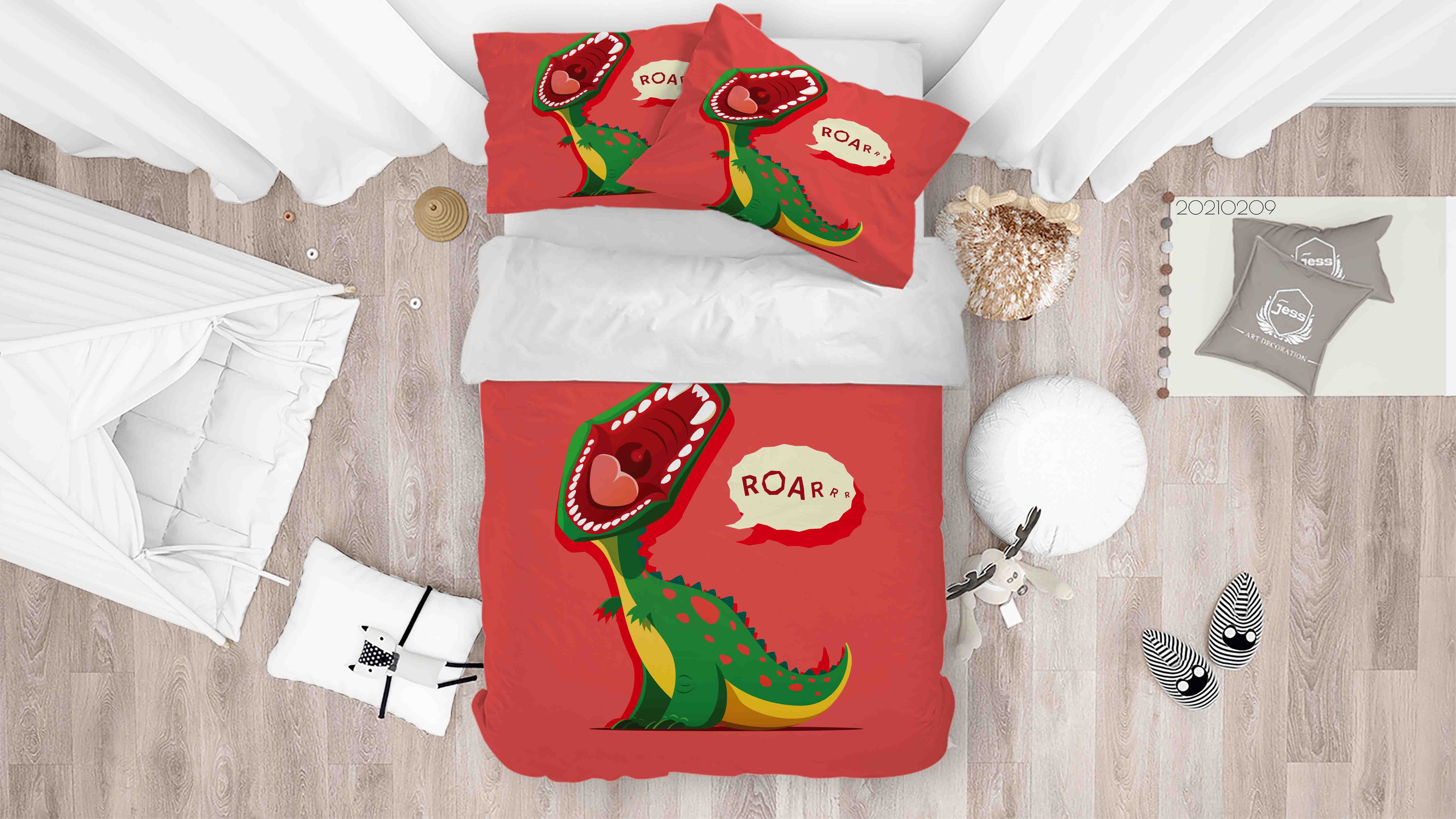 3D Cartoon Animal Dinosaur Quilt Cover Set Bedding Set Duvet Cover Pillowcases 229