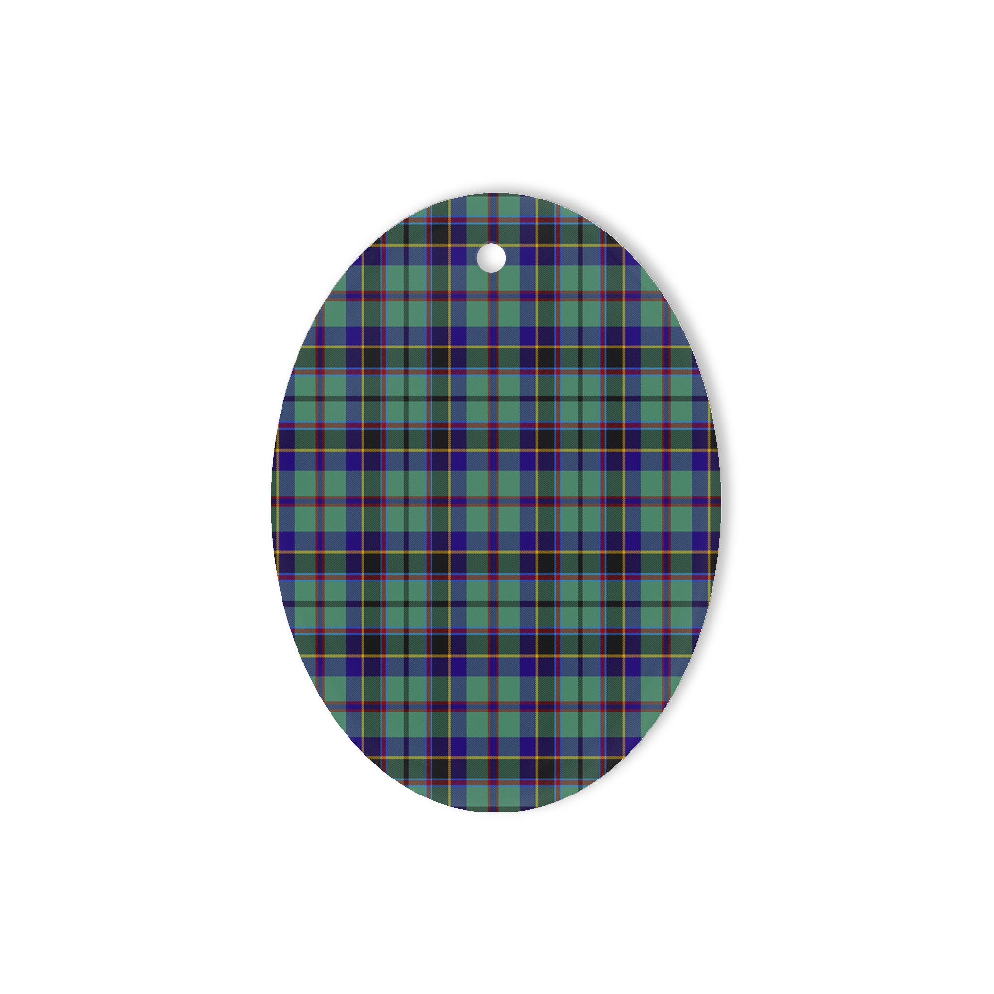 Stevenson Tartan Oval Ornaments, Christmas Tree Ornament, Plaid Christmas Ornaments, Ceramic Oval Christmas Tree Decoration