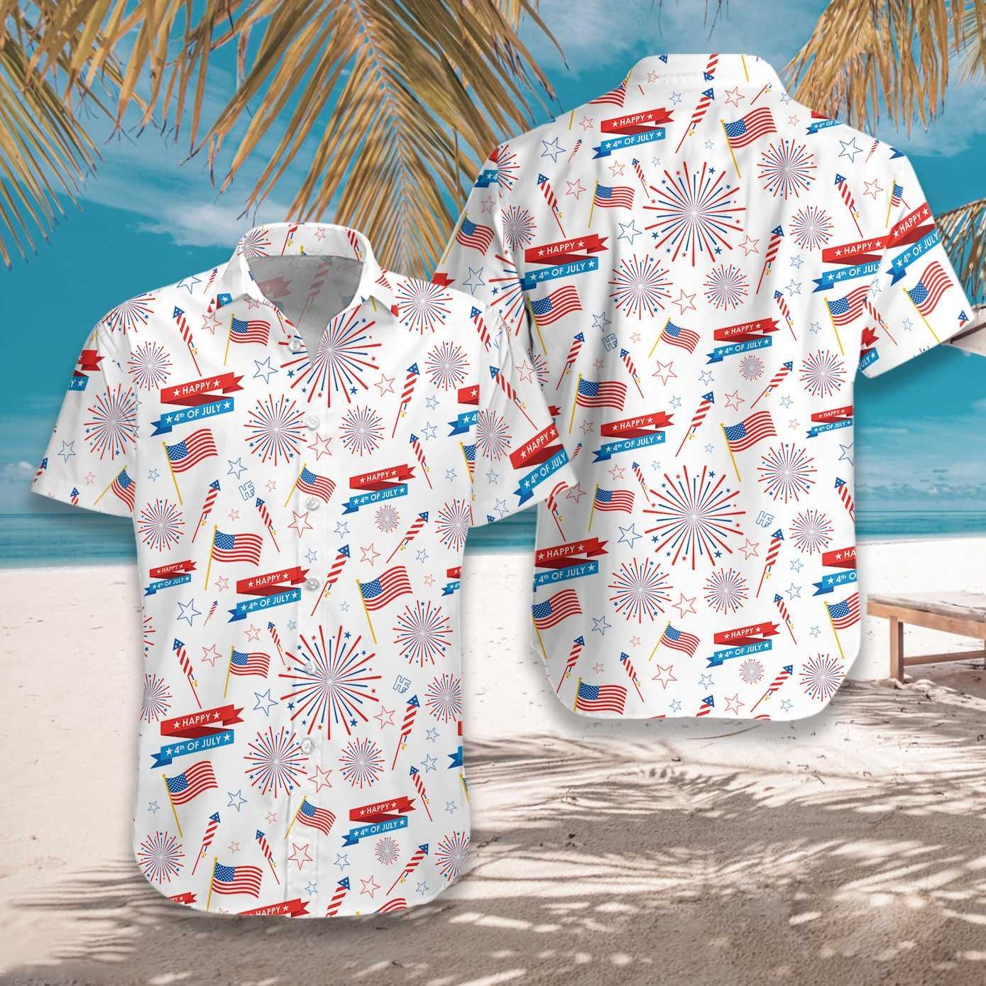 Of July Us Pattern Hawaii Shirt For Men Women Ha40862