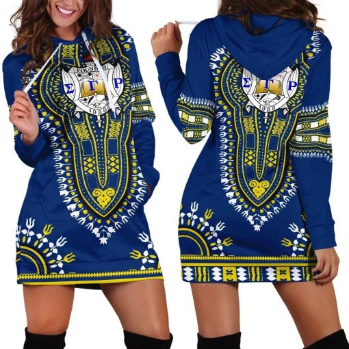 Sigma Gamma Rho Dashiki Pattern Hoodie Dress