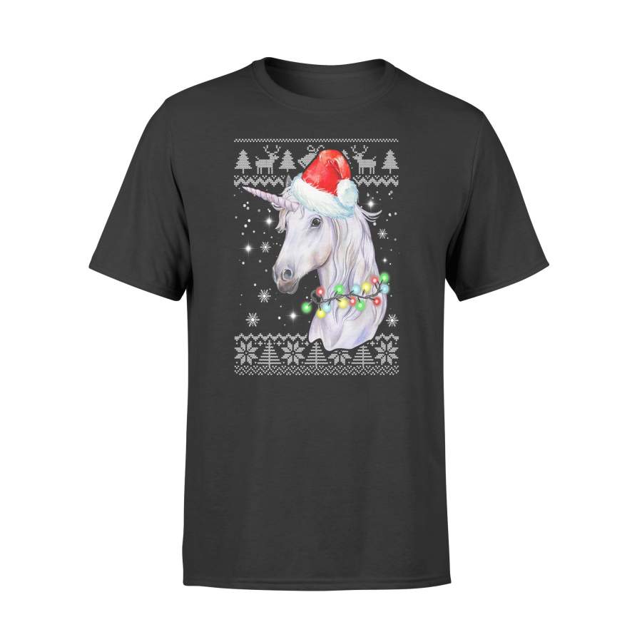 Unicorn Ugly Christmas Funny Christmas Pajama Xmas Gifts Premium T-Shirt – Standard T-shirt