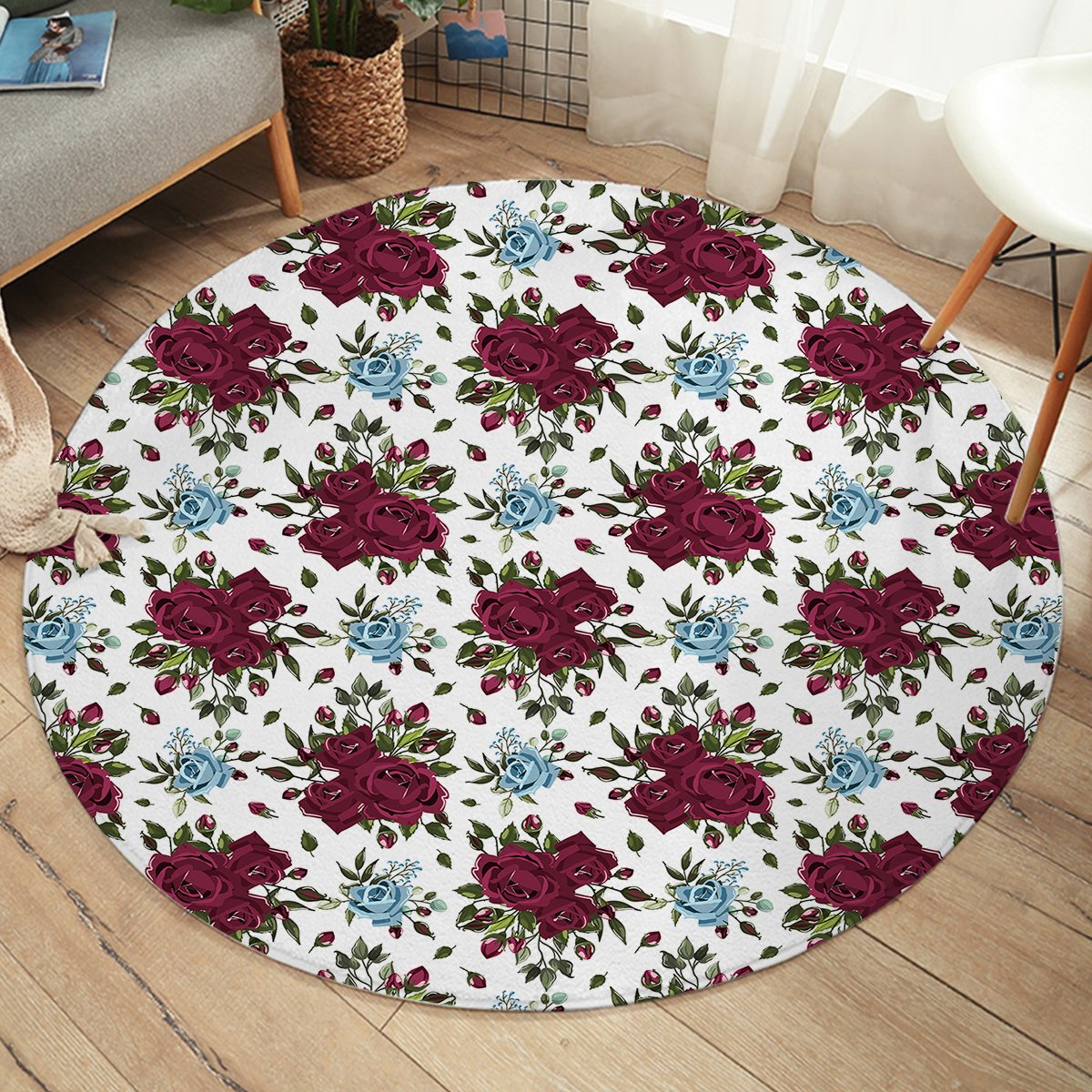 Dark Roses SW2429 Round Rug