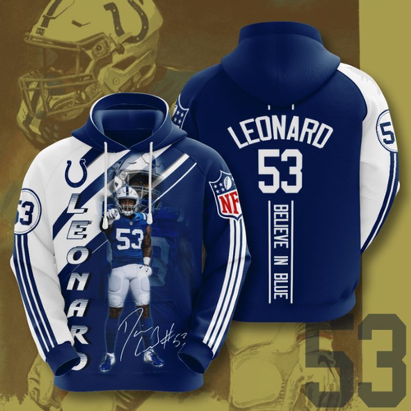 Darius Leonard 53 Indianapolis Colts 3D Hoodie For Men For Women All Over Printed Hoodie Tl97 Hoodie 3D Pullover Zip Hoodie 3D