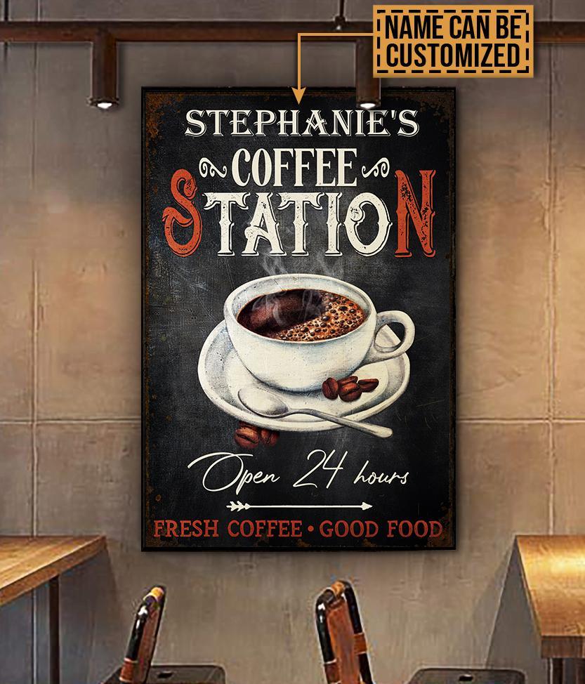 Aeticon Gifts Personalized Coffee Station Fresh Good Food Canvas Mom Dad Gift Home Decor