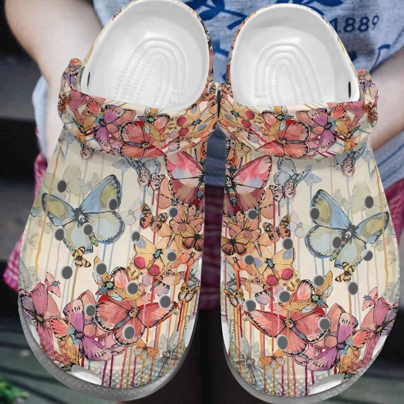 Butterfly Art Oil Painting Shoes – Cutie Butterflies Clog Gifts For Mom