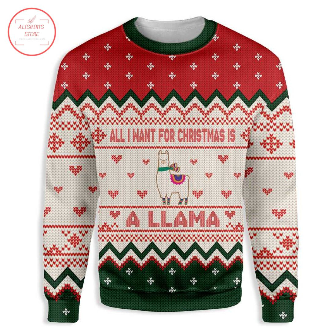 All I Want For Christmas Is A Llama Christmas Sweater – Diosweater