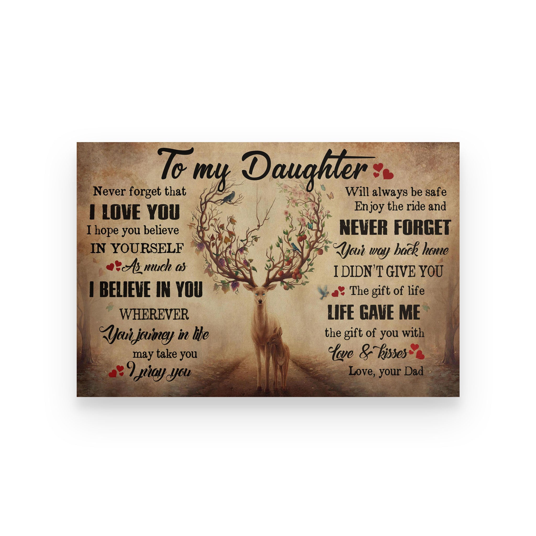 Deer poster Dad to daughter Wherever your journey in life may take you I pray you will always be safe