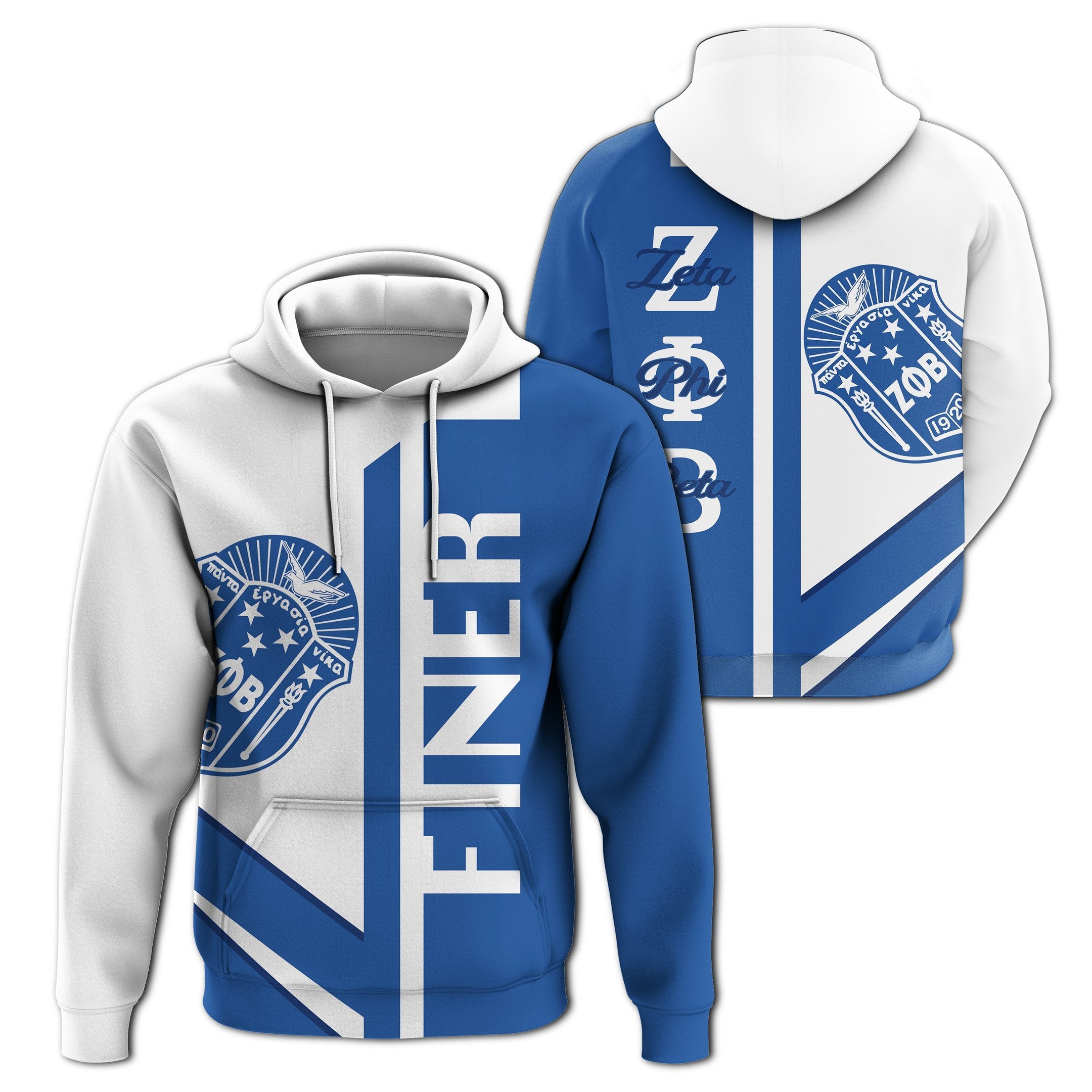 Sorority Hoodie – Zeta Phi Beta Zpb Half Concept Pullover Hoodie