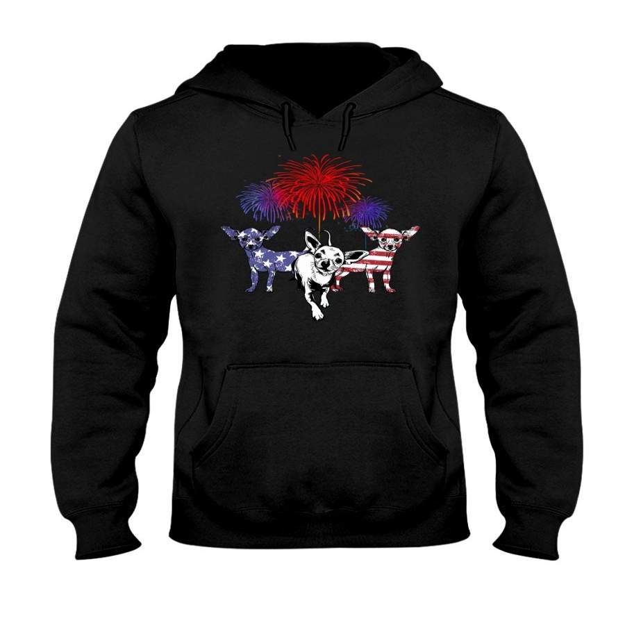 4th Of July American Firework Pattern Hoodie Gift For Dog Lovers