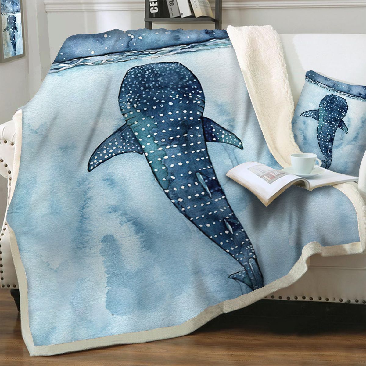 Whale With Dots Blanket – TMHBL0004