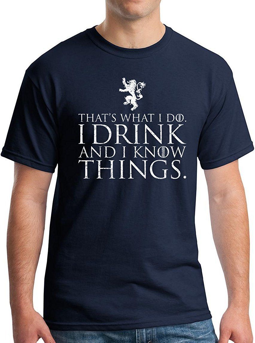 Winterfell I Drink and I Know Things T-Shirt – Funny Tyrion Lannister GoT Tee – Vintage Print