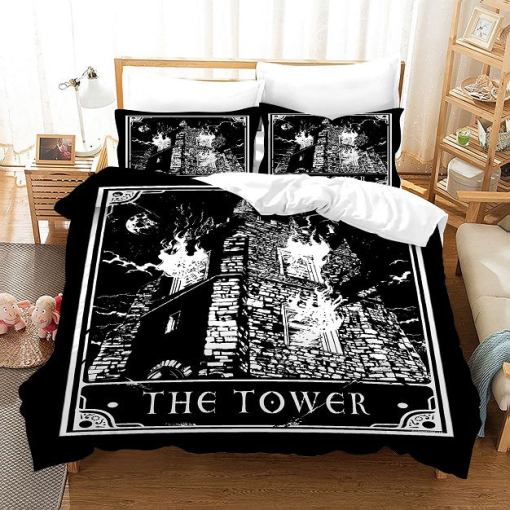 Tarot The Tower 10 Duvet Cover Pillowcase Home Decor 3D Bedding Set 1833