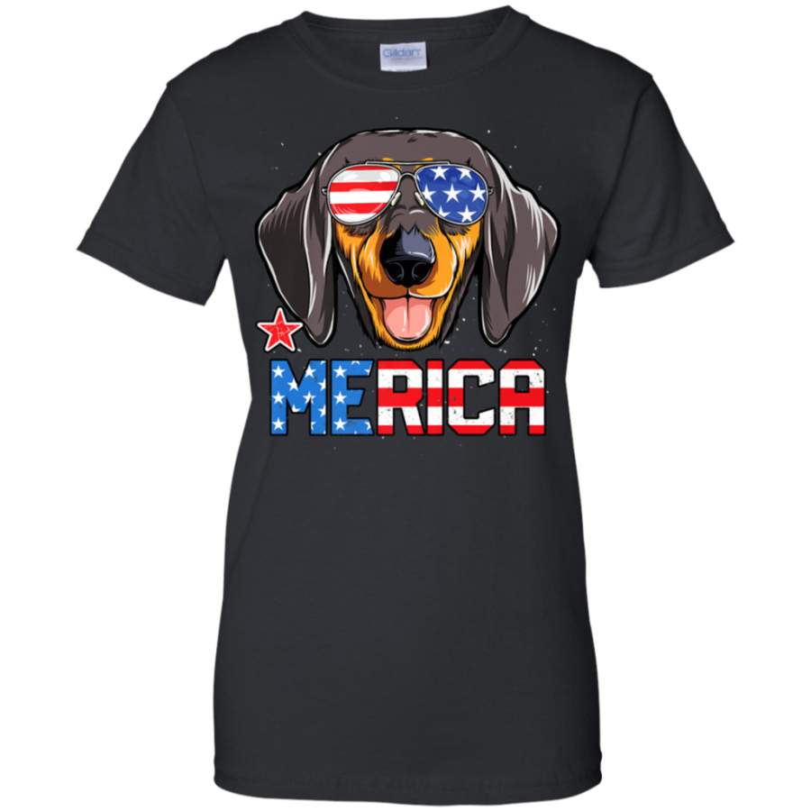 Dachshund Merica 4th of July T shirt Kids Boys Dog Puppy Ladies’ T-Shirt